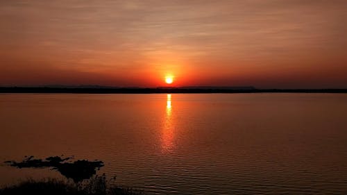 Time Lapse of a Sunset over a Lake 