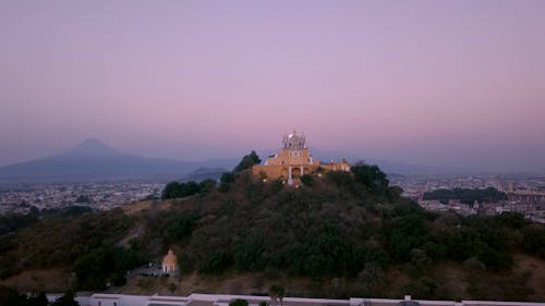 Cathedral on Hill in Puebla