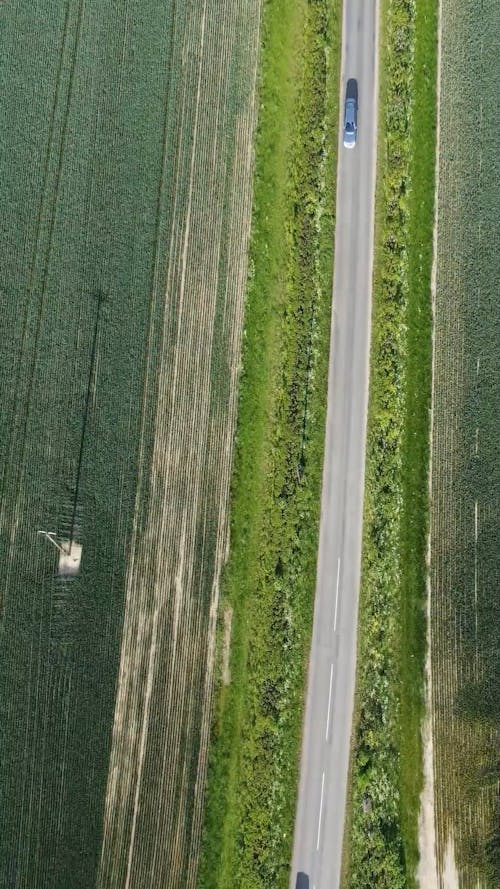 Overhead View of Rural Road