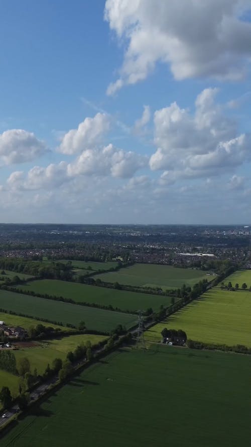 Drone Footage of Green Fields