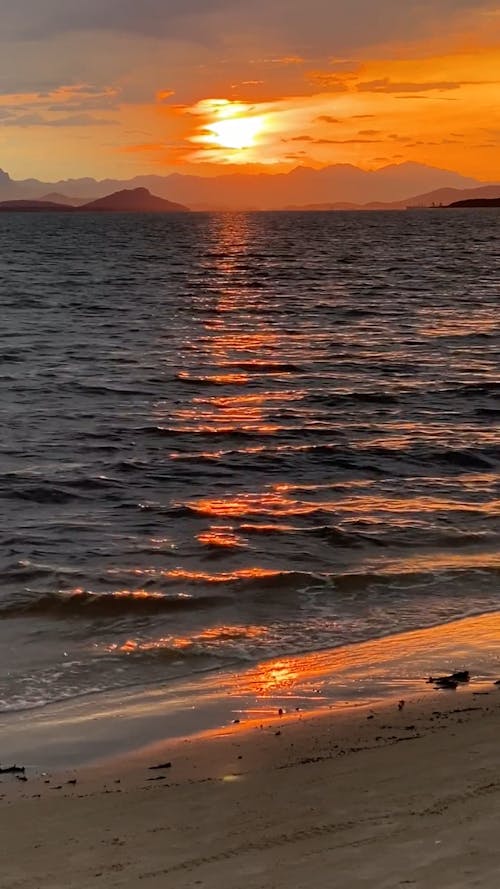 A Dramatic Sunset Sky over the Ocean