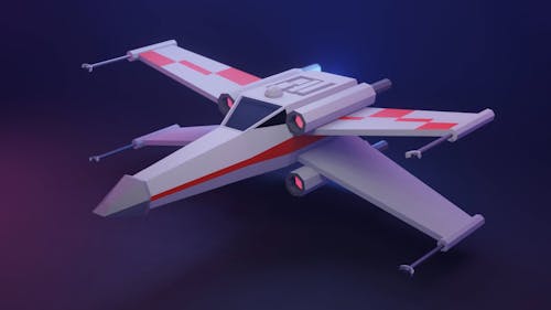 Low Poly 3D Render of Spacecraft