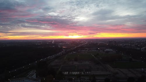 Time Lapse of a Sunset over a City