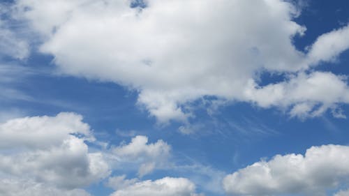 Time Lapse of White Clouds on a Blue Sky 