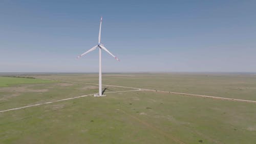 Clear Sky over Wind Turbine