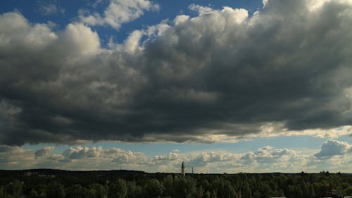 Time Lapse of Fluffy Moving Clouds in a Blue Sky 