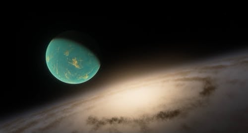 Planet Moving in Space
