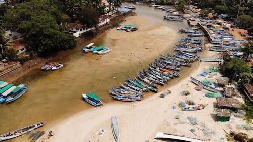 Aerial Shot Of Boats