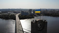 Ukrainian Flag on Tower