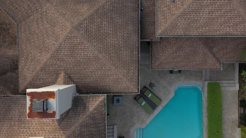 Top View of a Luxury House Surrounded by Green Trees