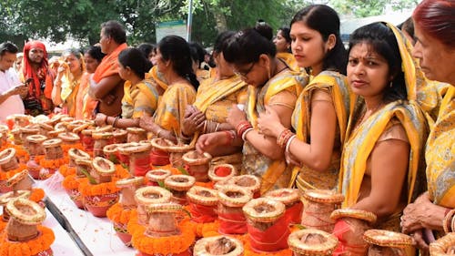 Crowd of Women During a Hindu Festival