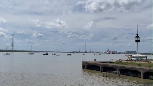 Boats in the River Thames near Thurrock Yacht Club