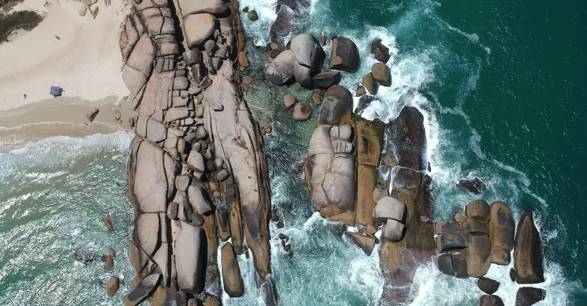 Overhead View of Rock Formations on Sea Free Stock Video Footage ...