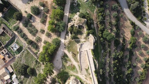 Castle Ruins Seen from a Drone, Alicante, Valencia, Spain