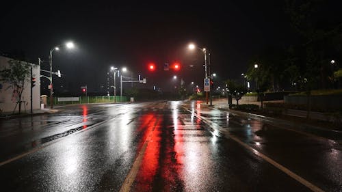 Street During Rain at Night