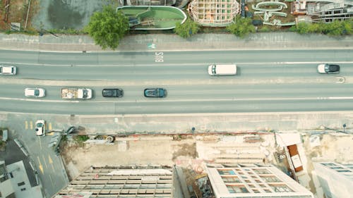Top View of Traffic on City Street