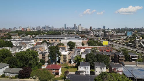 Drone View of the City of Boston, Massachusetts, USA