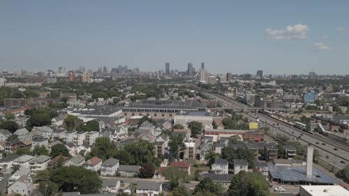 Drone Shot of a City, Boston, Massachusetts, USA