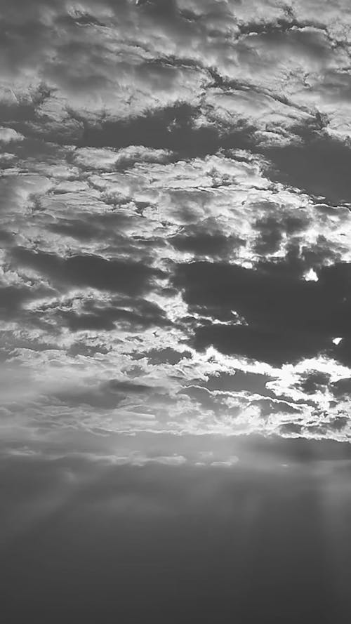 View of Clouds in Black and White