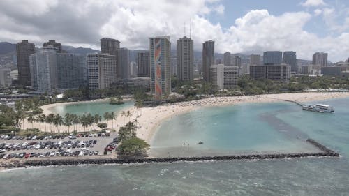 Panoramic View of the Coast of Honolulu in Hawaii 