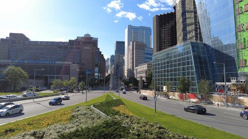 View of Downtown Montreal on a Sunny Day