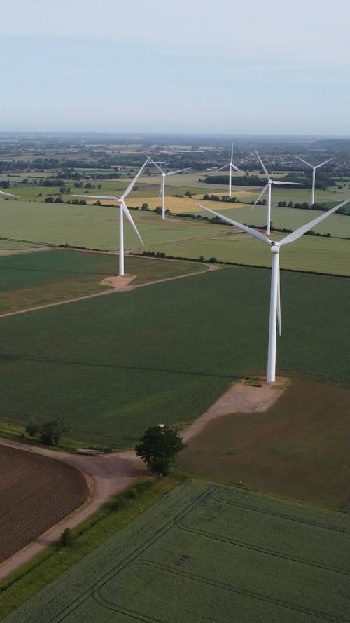 Wind Turbines on Field