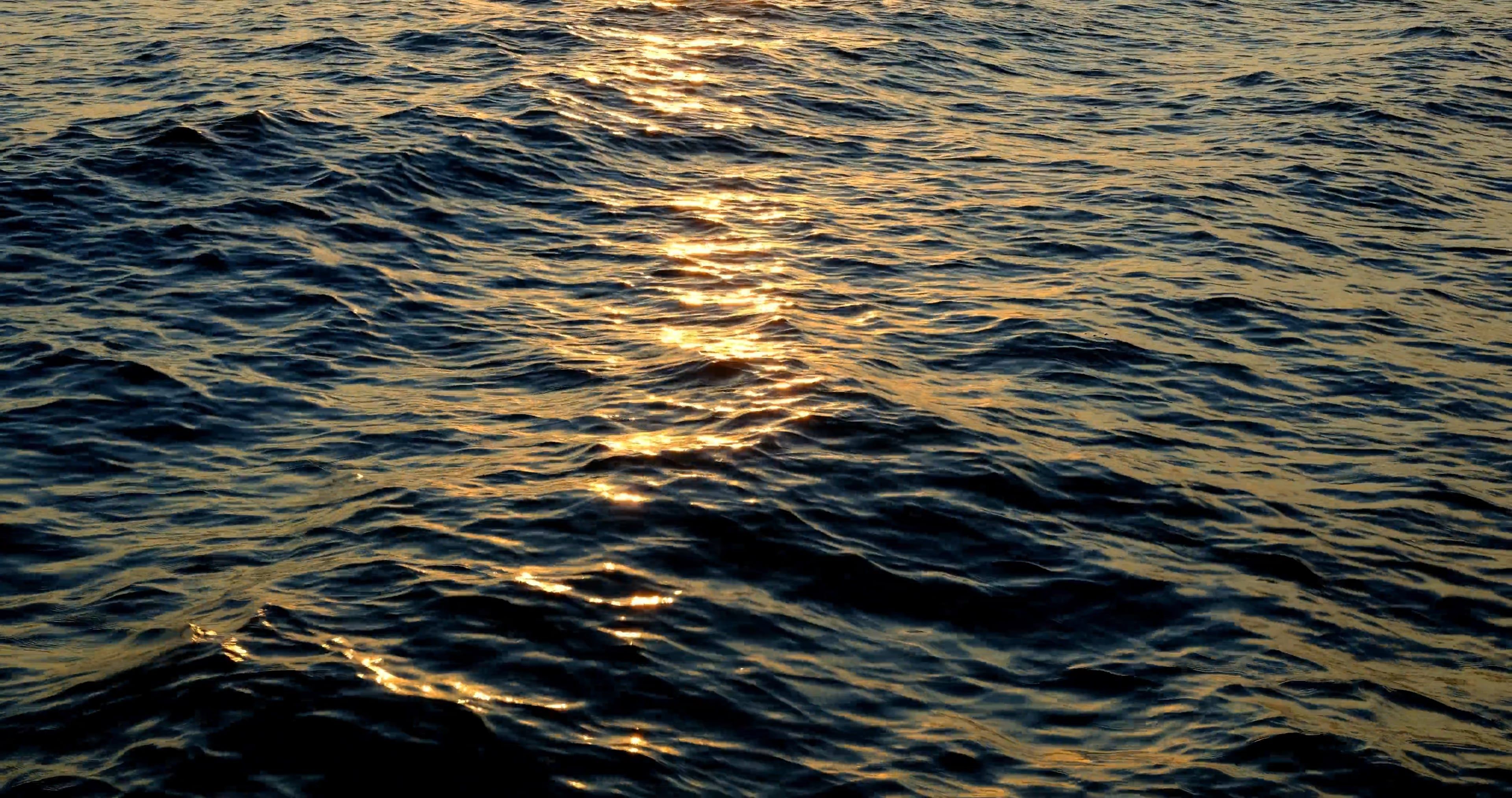 Ripples and Sunlight Reflections on the Sea Surface Free Stock Video ...