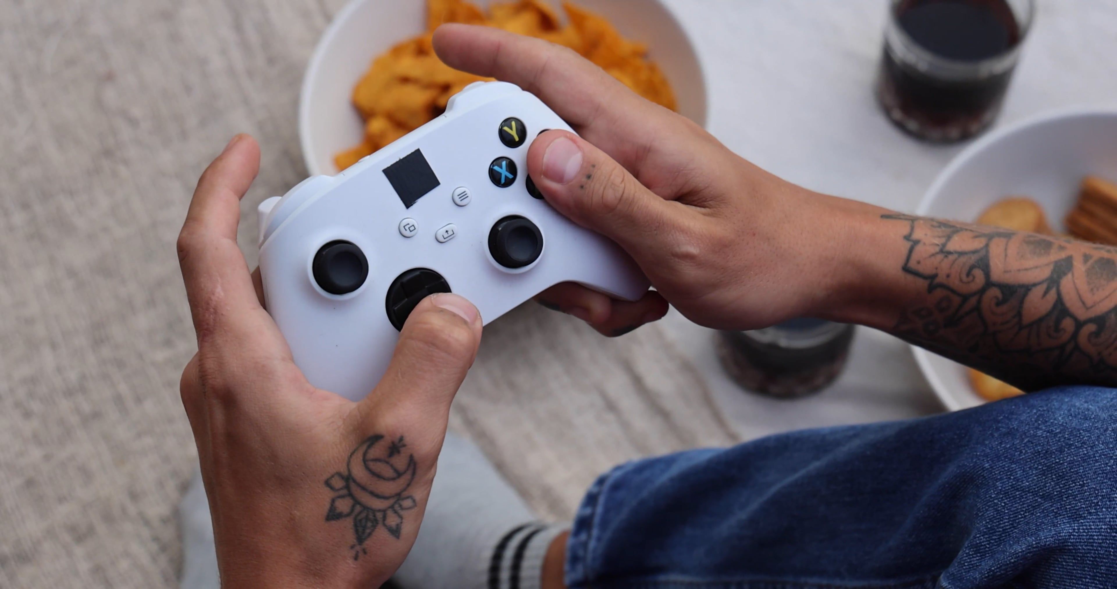 Close up of a Person Using a Wireless Game Controller Free Stock Video ...