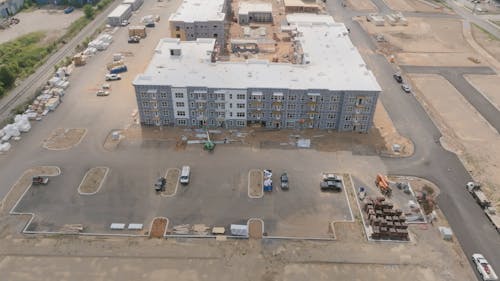 Cars Parked around Buildings