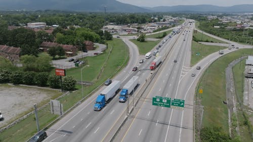 Aerial Footage of a Car Accident on a Highway