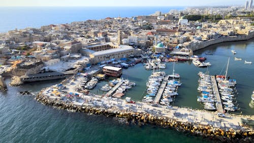 Aerial View of the Old City of Acre, Israel 