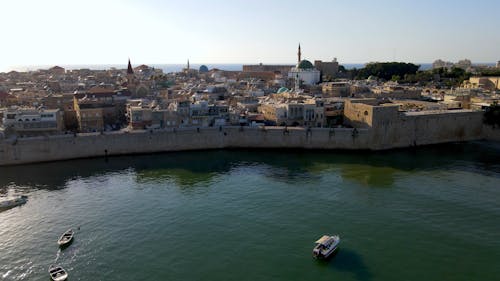 Drone View over the Old City of Acre, Israel