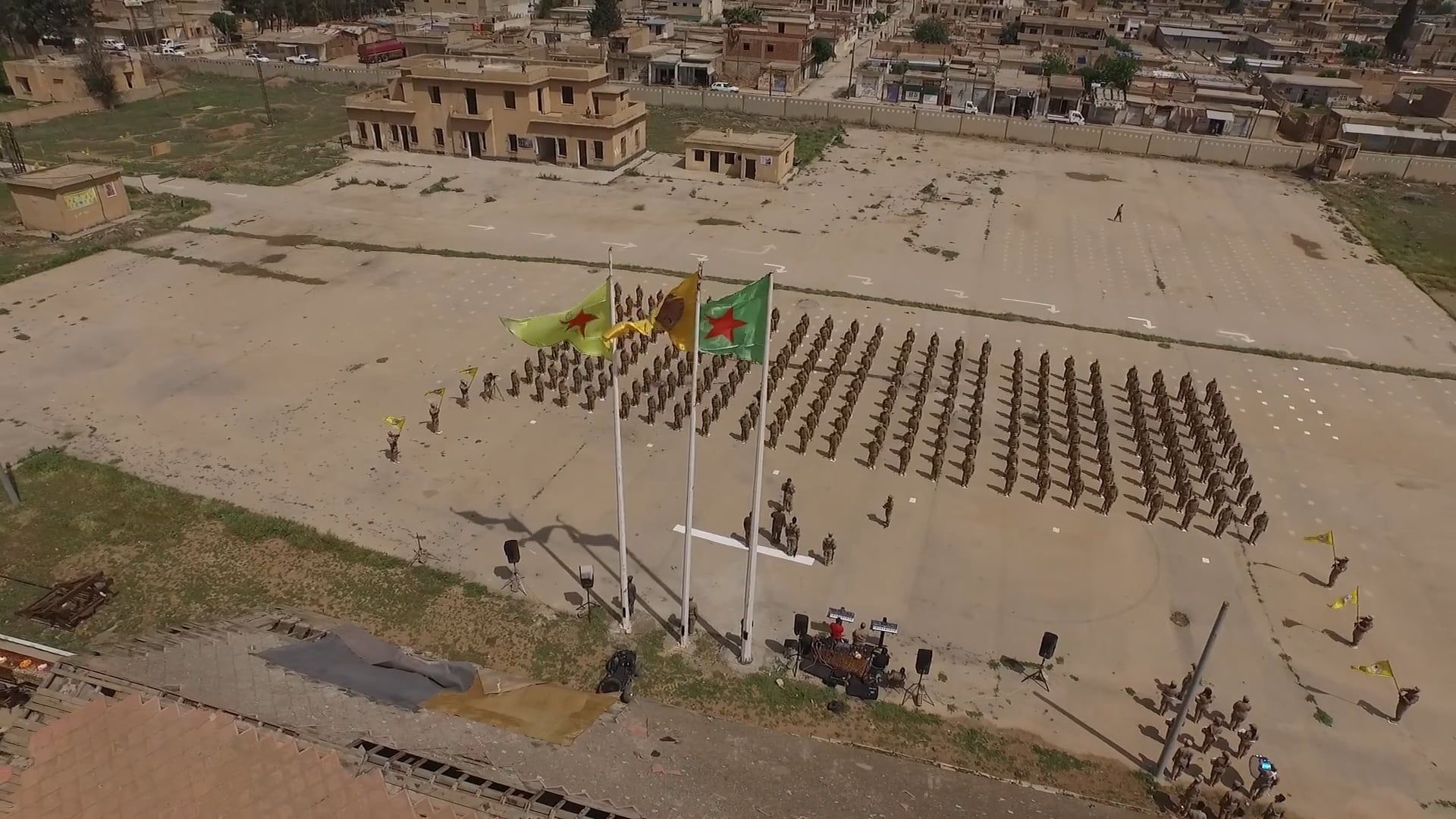 Soldiers Standing at Attention in a Military Base Free Stock Video ...