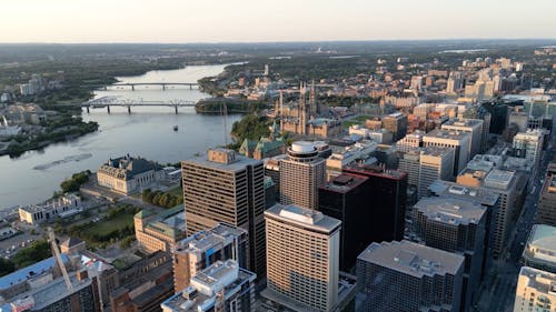 Drone View over the City of Ottawa, Canada