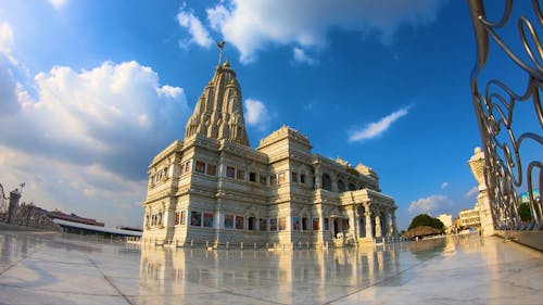 Time Lapse of Moving Clouds over a Hindu Temple 