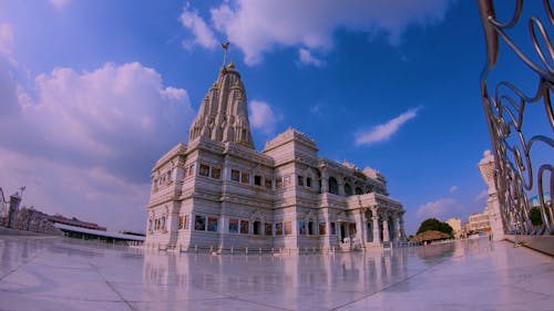Hyperlapse of Moving Clouds over a Hindu Temple