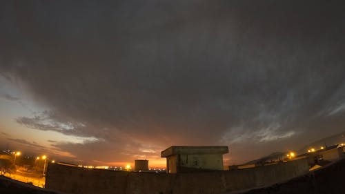 Time Lapse of a Dramatic Sunset Sky over a City 