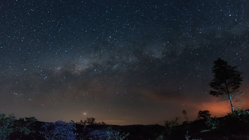 Time Lapse of a Starry Sky in the Countryside 