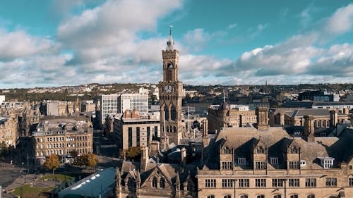 Drone View of Bradford City Hall