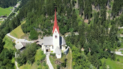 Church in Village in Mountains