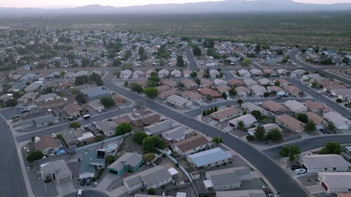 Aerial Footage of a Houses in a Suburb