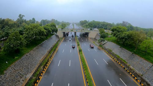 Highway Traffic on a Rainy Day 