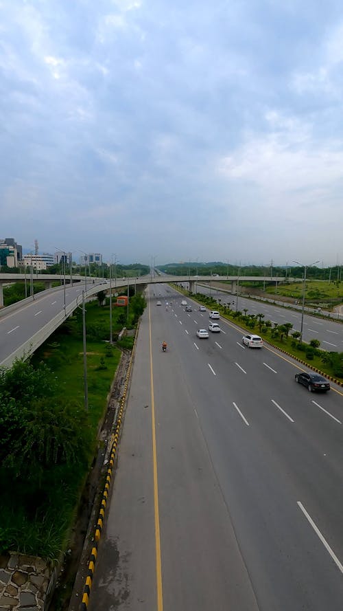 Hyperlapse of Motorway Traffic under a Cloudy Sky