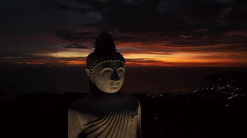 The Great Buddha of Phuket under a Dramatic Evening Sky 
