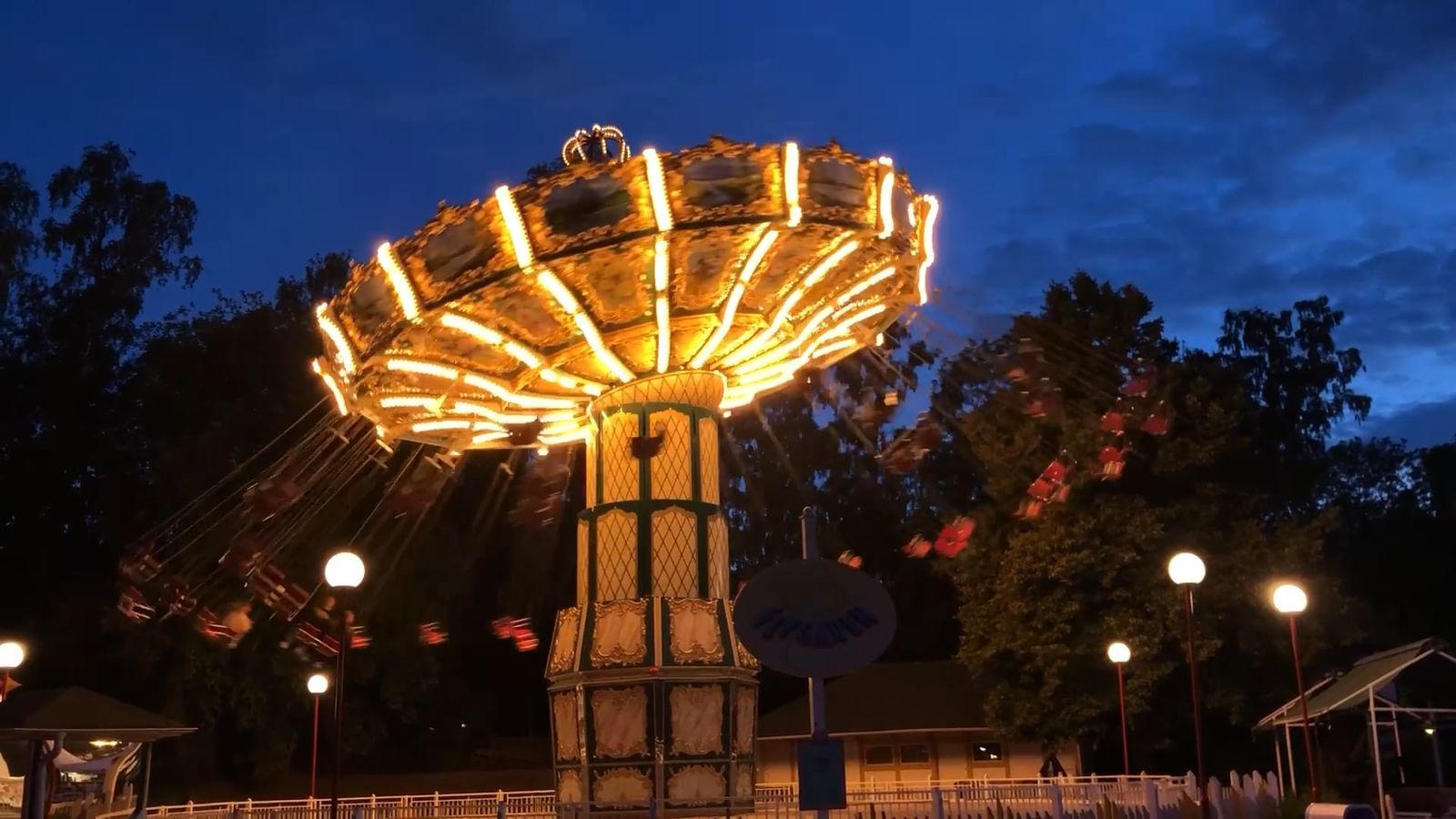 Colorful Carousel Ride at Night in Amusement Park Free Stock Video ...