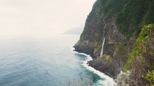 Bride's Veil Waterfall on Madeira Island, Portugal 