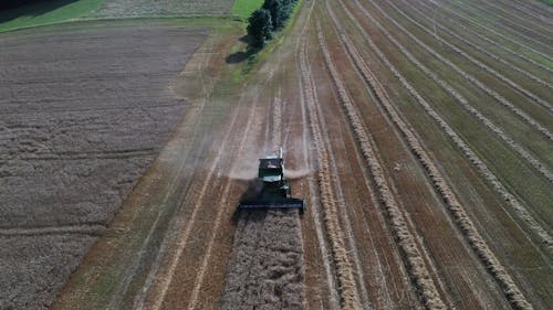 Harvester Working on Field