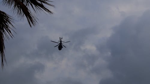 Helicopter in Moody Sky