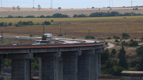 Traffic on a Highway Viaduct 