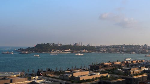 Watercrafts Sailing in the Bosphorus Strait, Istanbul